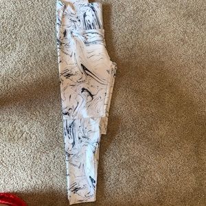 White and black leggings